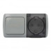 Вимикач EVA сірий 1кл + Розетка з заземленням з кришкою IP54 ( 554-011500-920 ) Вимикач EVA сірий 1кл + Розетка з заземленням з кришкою IP54 ( 554-011500-920 )