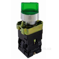Перемикач ElectrO BK2365NONCL PB2-BK2365 І-0 LED Ø22мм NO+NC зелений