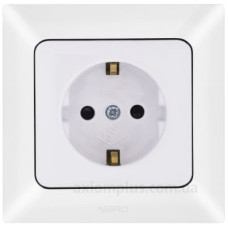 Розетка NE-AD ARAS 93-110-08-E з з/к та шторками біла