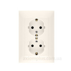 Подвійна розетка Kontakt Simon Simon 10 CGSZ2/41 із заземленням Schuko (кремовий)