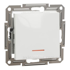 Вимикач прохідний з підсвіткою Schneider Electric Asfora без рамки білий (EPH1570121)