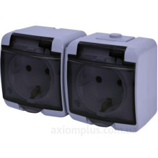 Розетка двомісна Eti Hermetics RHE-2SD-SR із з/к IP54 сіра/прозора кришка (4668073) Розетка двомісна Eti Hermetics RHE-2SD-SR із з/к IP54 сіра/прозора кришка (4668073)