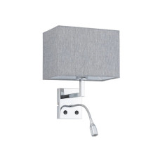 Бра, настінний світильник Nowodvorski 11793 Hotel Mood E27+LED 2x10W+2.2W 4000K IP20 сірий