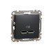 USB розетка Schneider Electric Sedna Design & Elements A+A 2,1A чорна SDD114401
