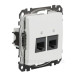 Подвійна комп'ютерна розетка Schneider Electric Sedna Design & Elements RJ45 кат. 5е UTP біла SDD111452