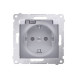 Електрична розетка Kontakt Simon Simon 54 Premium DGSZ1BZ.01/43A IP44 із заземленням шторками та прозорою кришкою (срібло)