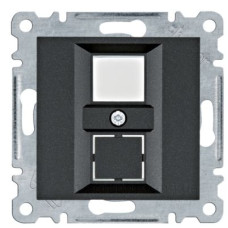 Подвійна панель Hager WL2323 Lumina для RJ12/RJ45 (чорна)