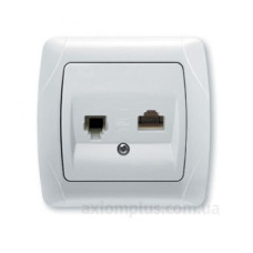 Розетка комп'ютерна телефонна (RJ45 - RJ11) біла Carmen