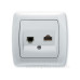 Розетка комп'ютерна телефонна (RJ45 - RJ11) біла Carmen