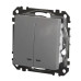 Двоклавішний вимикач Schneider Electric Sedna Design & Elements з підсвіткою алюміній SDD113105L