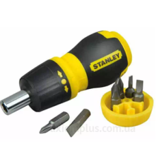 Набір біт Stanley 0-66-358 Multibit Stubby з тримачем з храповим механізмом (6шт)