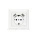 Розетка Elcor Emily 9215 (211594) із заземленням з 2 USB (білий)