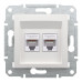 Комп'ютерна розетка RJ45 подвійна UTP cat.6 Schneider Electric Asfora без рамки біла (EPH4870121)