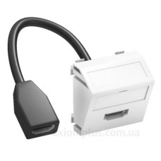 Кутова HDMI розетка OBO Bettermann 45 з кабелем підключення біла (6104838)