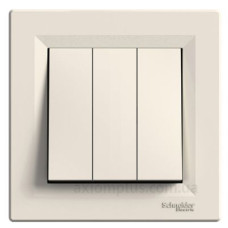Триклавішний вимикач Schneider Electric Asfora EPH2100123 (кремовий)