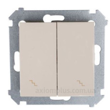 Двокнопковий прохідний вимикач Kontakt Simon Simon 54 Premium DW6/2.01/41 (кремовий)