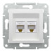Розетка Schneider Asfora біла комп'ютерна RJ45 Cat.5E 2-на ( EPH4470121 )
