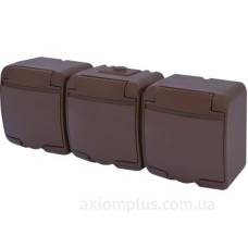 Розетка тримісна Eti Hermetics RHE-3s-KR із з/к IP54 коричнева (4668054) Розетка тримісна Eti Hermetics RHE-3s-KR із з/к IP54 коричнева (4668054)