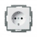 Розетка ABB basic55 біла 1-на з заземленням ( 2CKA002011A3855 )