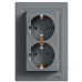 Подвійна розетка Schneider Electric Asfora EPH9900162 із заземленням (сталь)