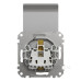 Розетка Schneider Electric Sedna Design & Elements з заземленням шторками та кришкою алюміній SDD113024