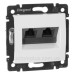 Механізм розетки комп'ютерної 2xRJ-45 UTP Cat.6 Valena білий