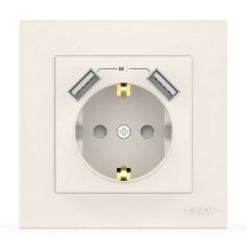 Розетка EL-BI VEGA біла 1-на з заземленням + 2USB ( 510-010200-317 )