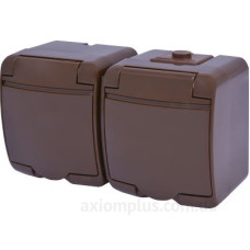 Розетка двомісна Eti Hermetics RHE-2s-KR із з/к IP54 коричнева (4668052) Розетка двомісна Eti Hermetics RHE-2s-KR із з/к IP54 коричнева (4668052)