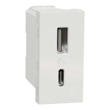 Розетка Schneider Unica NEW біла USB тип A+C 12 Вт 1 мод ( NU301618 )
