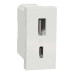 Розетка Schneider Unica NEW біла USB тип A+C 12 Вт 1 мод ( NU301618 )