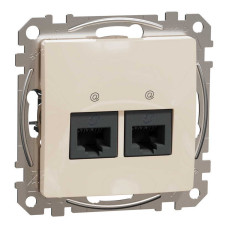 Розетка Schneider Sedna Design бежева комп'ютерна RJ45 Cat. 5e UTP 2-на ( SDD112452 )