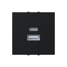 Розетка Zenit чорний мат USB A+C 3A ( 2CLA228540N1501 )