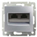 Механізм розетки комп'ютерної 2xRJ-45 UTP Cat.5e Valena алюміній