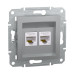 Розетка Schneider Asfora алюміній комп'ютерна RJ45 Cat.5E 2-на ( EPH4400161 )