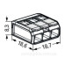 Триконтактна універсальна клема Wago 221-483 Ex 0,2-4мм² (прозора)