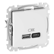 Розетка Schneider Sedna Design ​біла 2-на USB A+C 45Вт без рамки ( SDD111402 )