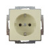 Розетка ABB basic55 cлонова кість 1-на з заземленням ( 2CKA002011A3857 )