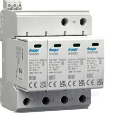 Розрядник (ПЗІП) Hager T1+T2 4P 50kA 1,2кВ TN-S TT + додатковий контакт