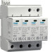 Розрядник (ПЗІП) Hager T1+T2 4P 50kA 1,2кВ TN-S TT + додатковий контакт