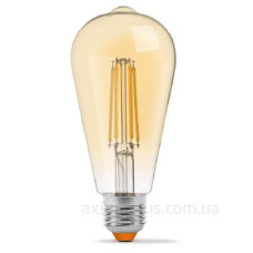 Диммована філаментна лампа Videx Filament ST64FAD E27 6Вт 2200K (VL-ST64FAD-06272) бронза