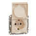 Розетка Schneider Electric Sedna Design & Elements з заземленням шторками та кришкою бежева SDD112024