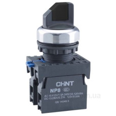 Перемикач Chint NP8-11X/212 1NO+1NC 2 положення з фіксацією чорна IP65 (578129)