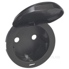 Накладка 2к+з розетки Legrand Celiane (067940) із кришкою (графіт)