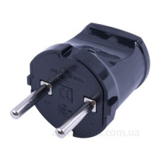 Вилка E.Next e.plug.002.10 10А без заземлення чорна (s9100045)