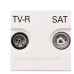TV-R SAT розетка ABB Zenit 2CLA225130N1101 N2251.3 BL (білий)