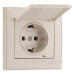 Розетка Lezard Rain (703-0388-123B) з кришкою із з/к ПБТ (кремова)