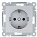 Розетка Hager WL1052 Lumina 16А/230В із з/к (срібляста)