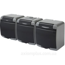 Розетка тримісна Eti Hermetics RHE-3s-SRG із з/к IP54 сіра/графітова кришка (4668108) Розетка тримісна Eti Hermetics RHE-3s-SRG із з/к IP54 сіра/графітова кришка (4668108)