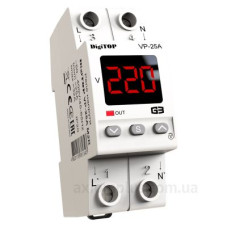 Реле напруги DigiTOP VP-25A M2R (червоний індикатор)