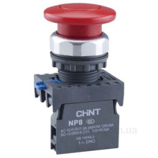 Кнопка грибок Chint NP8-01M/1 1NC Ø40мм із самоповерненням червона IP65 (667261) Кнопка грибок Chint NP8-01M/1 1NC Ø40мм із самоповерненням червона IP65 (667261)